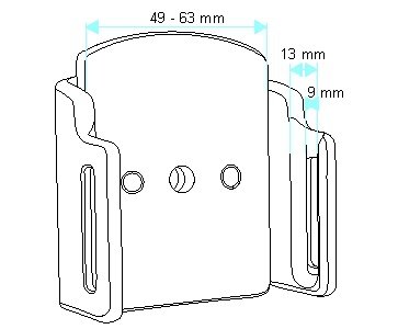 Brodit držák do auta nastavitelný bez nabijeni š. 49-63 mm, tl. 9-13 mm - obrázek produktu