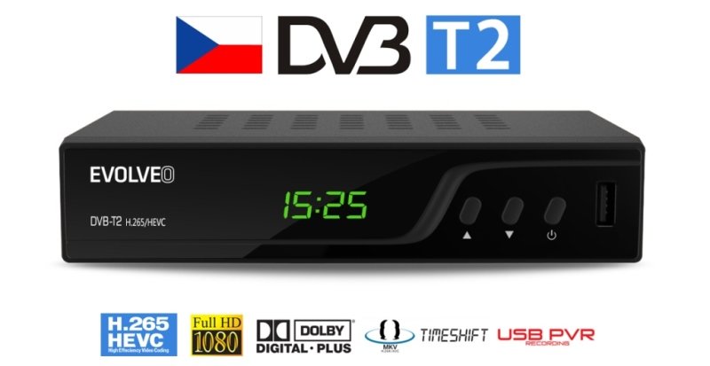 EVOLVEO Omega T2, HD DVB-T2 H.265/ HEVC rekordér - obrázek produktu