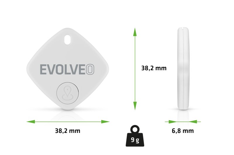 EVOLVEO TrackTag, Bluetooth lokátor s Apple Find My, bílý - obrázek č. 1