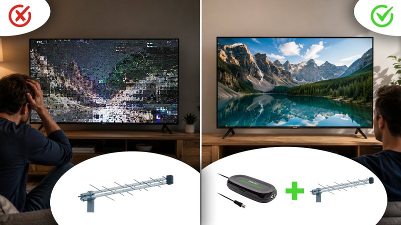 EVOLVEO Amp 2, chytrý antenní zesilovač FM / DAB+ / DVB-T2, filtr LTE / 4G / 5G - obrázek č. 1