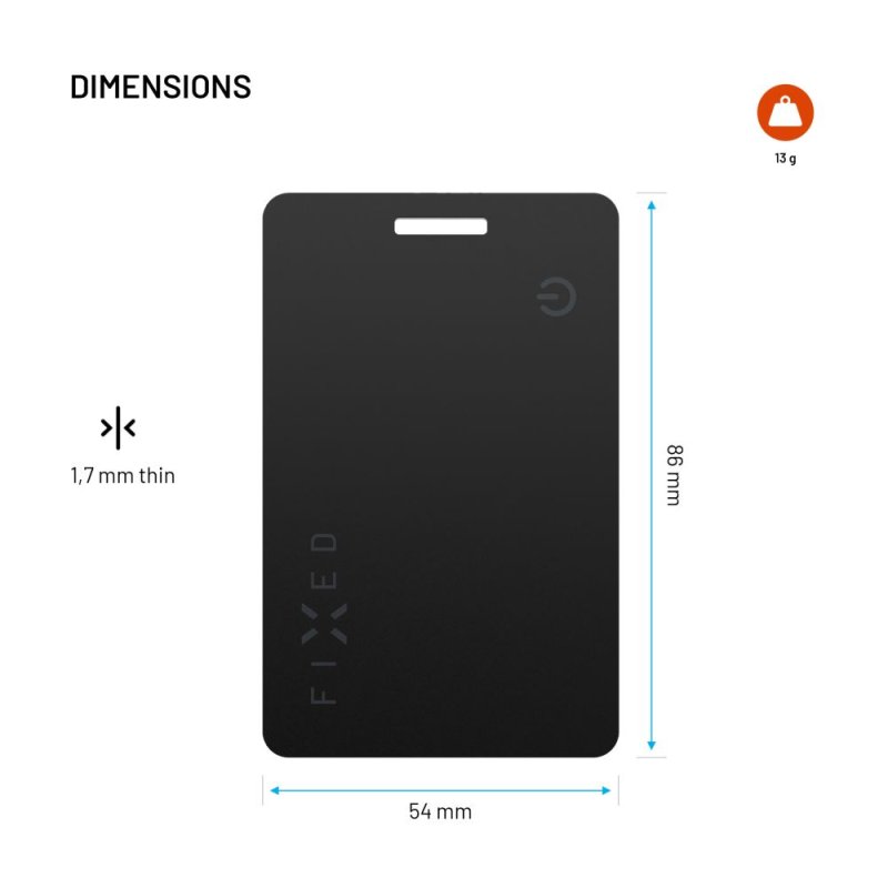 Smart tracker FIXED Tag Card 2,Find My, černý - obrázek č. 5