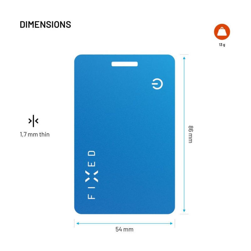 Smart tracker FIXED Tag Card 2,Find My, modrý - obrázek č. 4