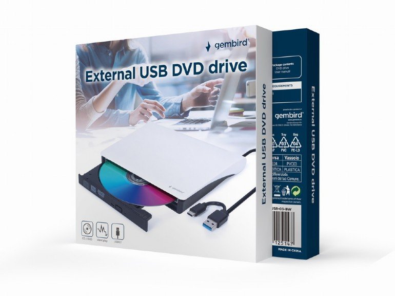 GEMBIRD External DVD-RW DVD-USB-03-BW black-white - obrázek č. 1