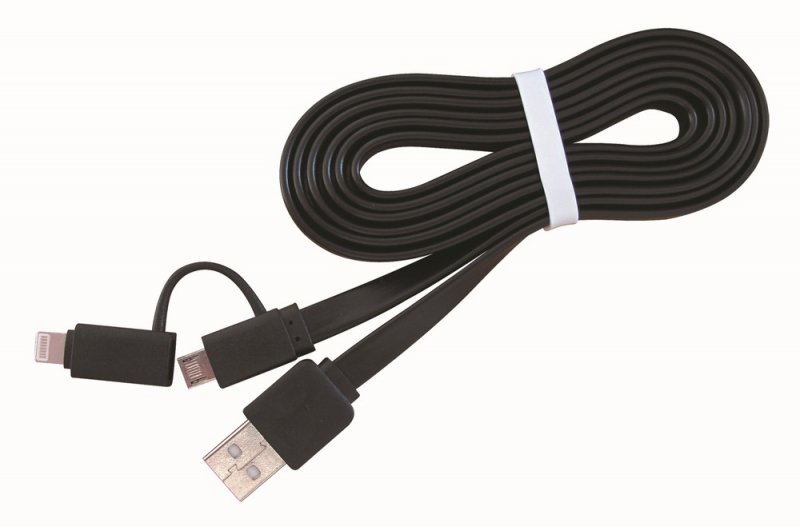 Kabel CABLEXPERT USB COMBO, MicroUSB + Lightning, 1m, černý - obrázek produktu