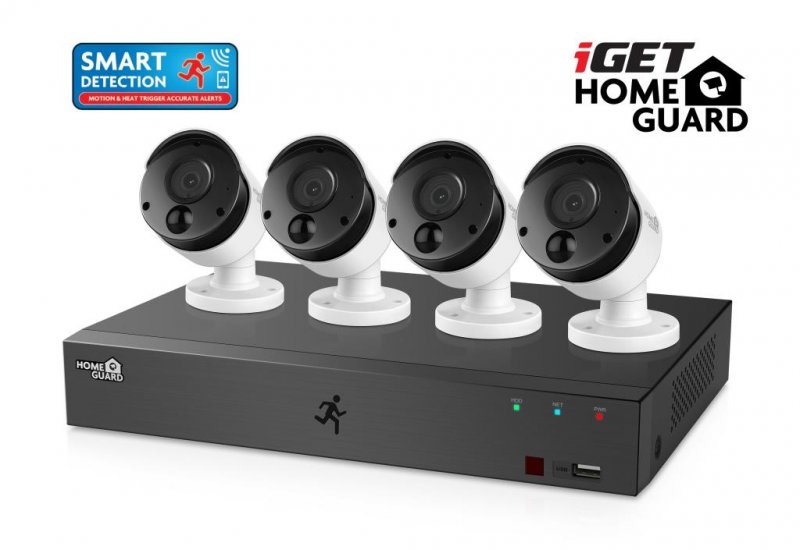 iGET HGDVK84404 - Kamerový FullHD set, SMART detekce,8CH DVR + 4x FHD 1080p kamera,Win/ Mac/ Andr/ iOS - obrázek produktu