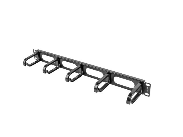 LANBERG19" PANEL PRO SPRÁVU KABELŮ 5 KROUŽKŮ - TYP B 1U ČERNÝ - obrázek č. 2