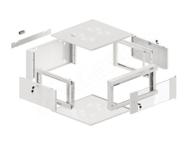 LANBERG RACKOVÁ SKŘÍŇ 19" NÁSTĚNNÁ 4U 600 RYCHLÁ MONTÁŽ (PLOCHÉ BALENÍ) ŠEDÁ - obrázek č. 4