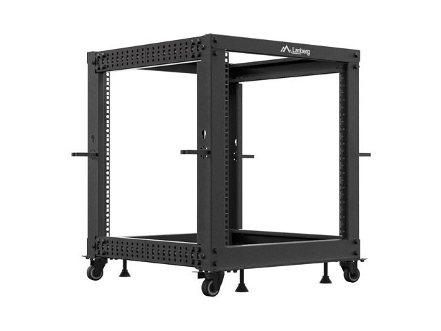 LANBERG OTEVŘENÝ RACK 12U 19" 600X600-1100 NASTAVITELNÝ ČERNÝ - obrázek č. 2