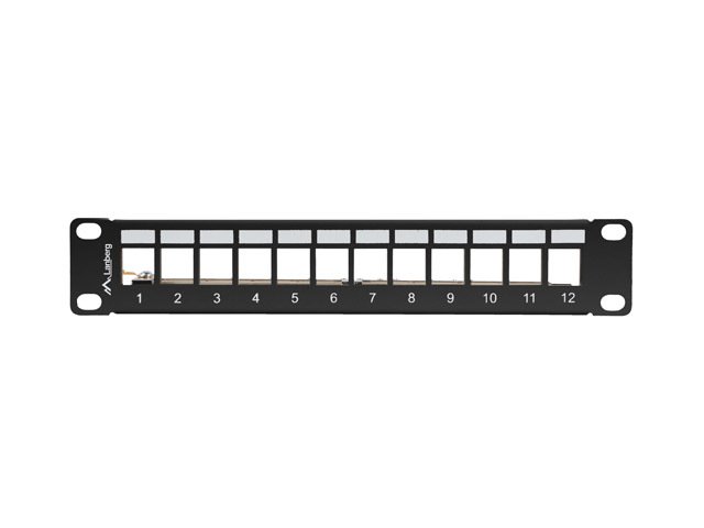 LANBERG PATCH PANEL 12 PORTŮ 1U 19" FTP PRO MODULY KEYSTONE ČERNÝ V2 - obrázek č. 2