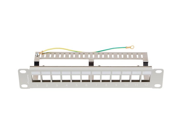 LANBERG PATCH PANEL 12 PORTŮ 1U 19" FTP PRO MODULY KEYSTONE ŠEDÝ V2 - obrázek č. 2