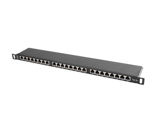 LANBERG PATCH PANEL 24 PORTŮ 0,5U 19" CAT.5E FTP STÍNĚNÝ ČERNÝ - obrázek č. 2