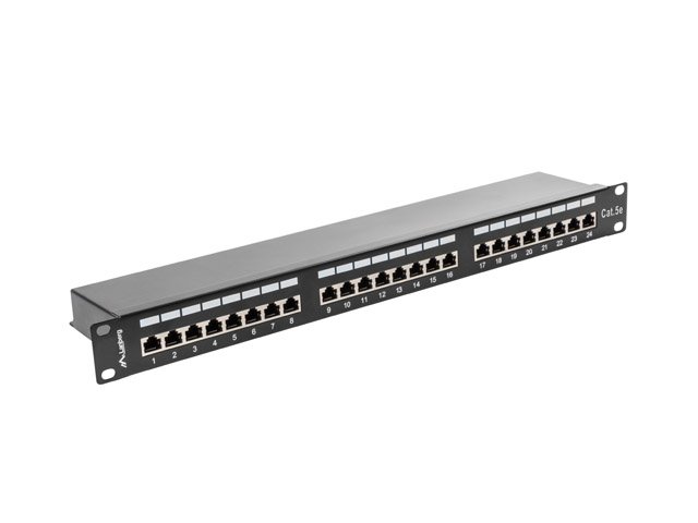 LANBERG PATCH PANEL 24 PORTŮ 1U 19" CAT.5E FTP STÍNĚNÝ ČERNÝ - obrázek č. 2