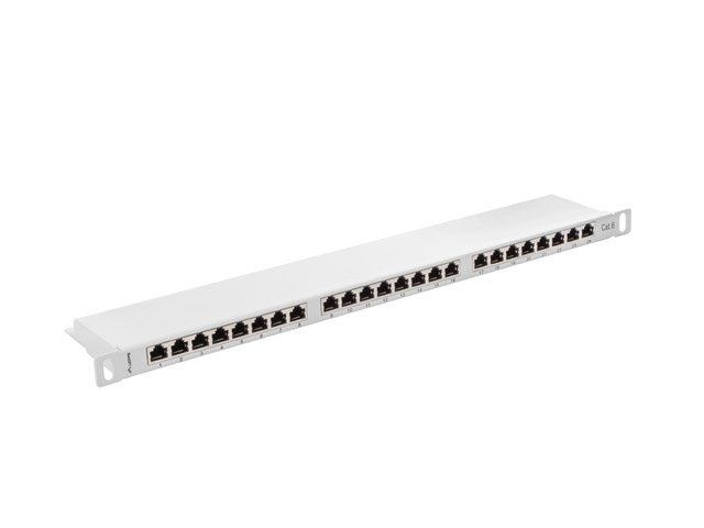LANBERG PATCH PANEL 24 PORTŮ 0,5U 19" CAT.6 FTP STÍNĚNÝ ŠEDÝ - obrázek č. 2