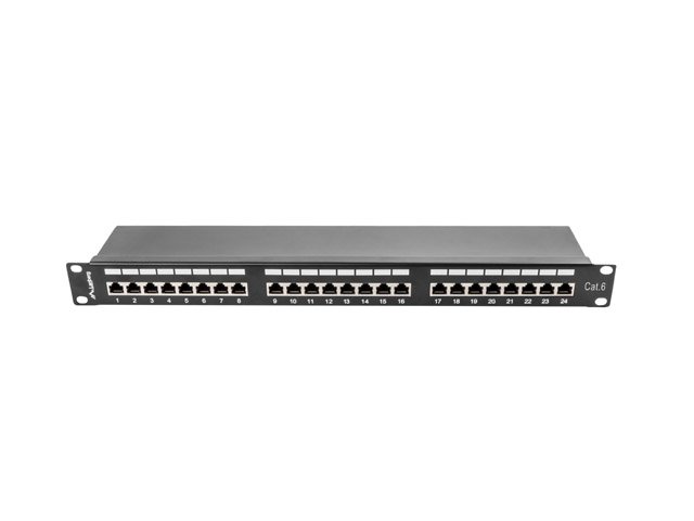 LANBERG PATCH PANEL 24 PORTŮ 1U 19" CAT.6 FTP STÍNĚNÝ ČERNÝ - obrázek č. 2