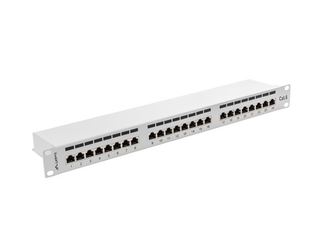 LANBERG PATCH PANEL 24 PORTŮ 1U 19" CAT.6 FTP STÍNĚNÝ ŠEDÝ - obrázek č. 3