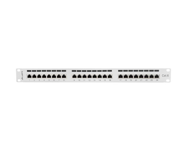 LANBERG PATCH PANEL 24 PORTŮ 1U 19" CAT.6 FTP STÍNĚNÝ ŠEDÝ - obrázek č. 1