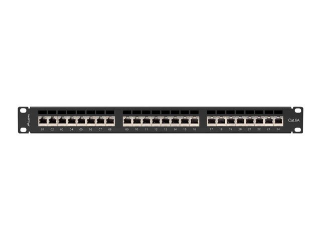 LANBERG PATCH PANEL 24 PORTŮ 1U 19" CAT.6A FTP STÍNĚNÝ ČERNÝ - obrázek č. 2