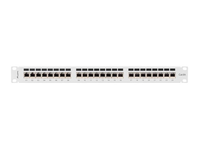 LANBERG PATCH PANEL 24 PORTŮ 1U 19" CAT.6A FTP STÍNĚNÝ ŠEDÝ - obrázek č. 2