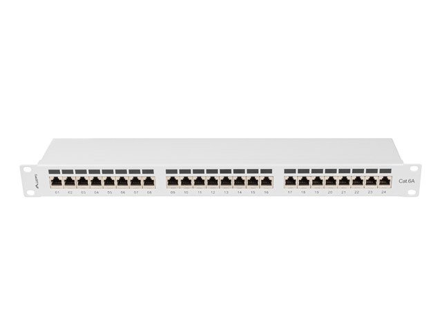 LANBERG PATCH PANEL 24 PORTŮ 1U 19" CAT.6A FTP STÍNĚNÝ ŠEDÝ - obrázek č. 3