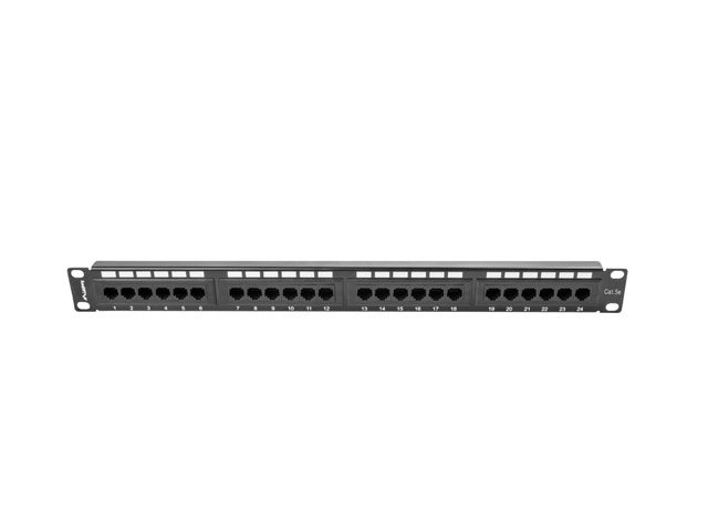 LANBERG PATCH PANEL 24 PORTŮ 1U 19" CAT.5E UTP ČERNÝ - obrázek produktu