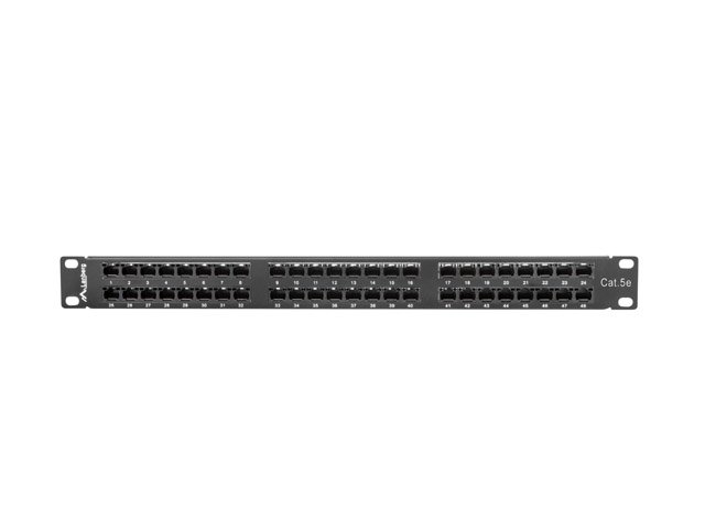 LANBERG PATCH PANEL 48 PORTŮ 1U 19" CAT.5E UTP ČERNÝ - obrázek č. 3