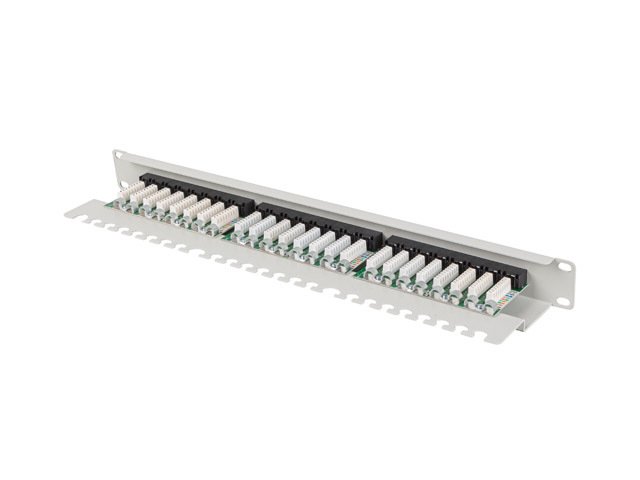 LANBERG PATCH PANEL 24 PORTŮ 1U 19" CAT.5E UTP S POLICÍ ŠEDÝ - obrázek č. 4