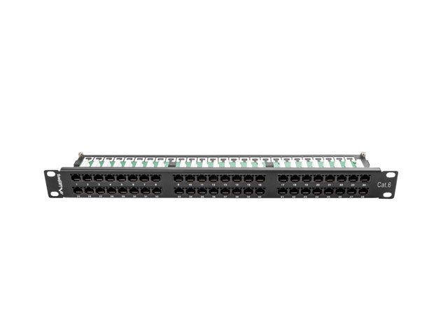 LANBERG PATCH PANEL 48 PORTŮ 1U 19" CAT.6 UTP ČERNÝ - obrázek č. 3