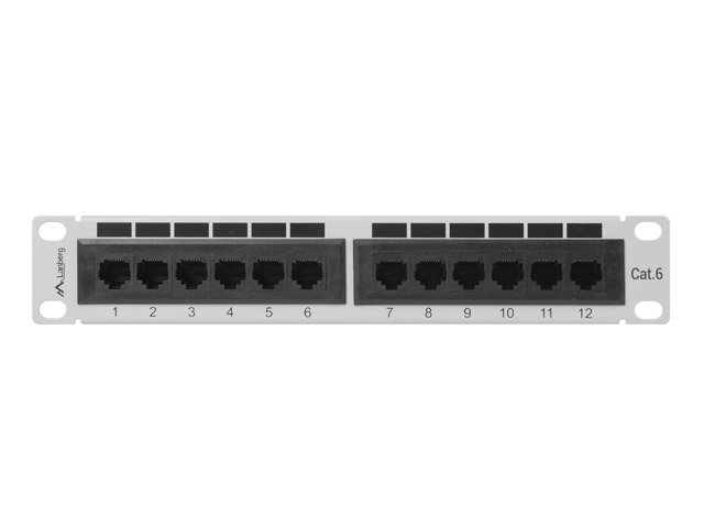 LANBERG PATCH PANEL 12PORT 1U 10" CAT.6 UTP ŠEDÝ - obrázek č. 1