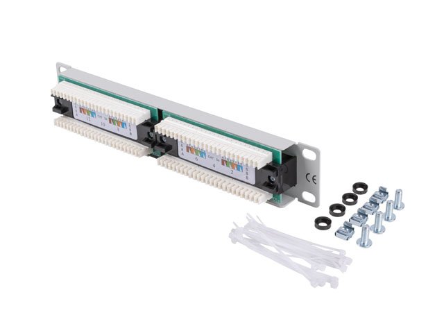 LANBERG PATCH PANEL 12PORT 1U 10" CAT.6 UTP ŠEDÝ - obrázek č. 2