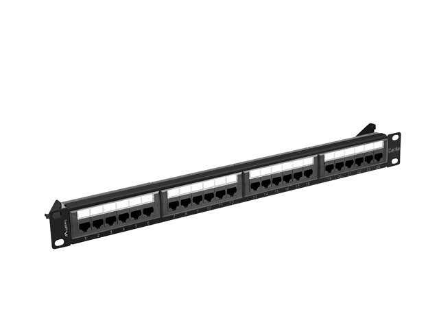 LANBERG PATCH PANEL 24 PORTŮ 1U 19" CAT.6A UTP ČERNÝ - obrázek č. 1