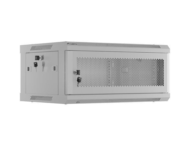 LANBERG INSTALAČNÍ STOJAN 19" 4U 600X450 ŠEDÉ PERFOROVANÉ DVEŘE (PLOCHÉ BALENÍ) - obrázek produktu