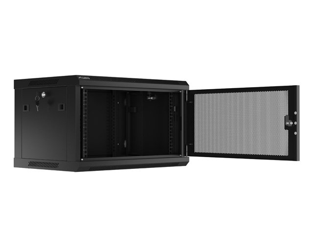 LANBERG 19" RACKOVÁ SKŘÍŇ PRO MONTÁŽ NA STĚNU 6U / 600X450 S PERFOROVANÝMI DVEŘMI ČERNÁ-PLOCHÉ BALENÍ - obrázek č. 1