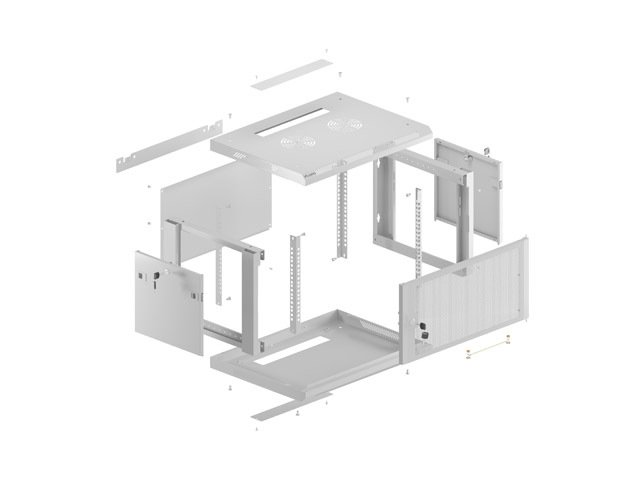 LANBERG INSTALAČNÍ STOJAN 19" 6U 600X450 ŠEDÉ PERFOROVANÉ DVEŘE -  PLOCHÉ BALENÍ - obrázek č. 4