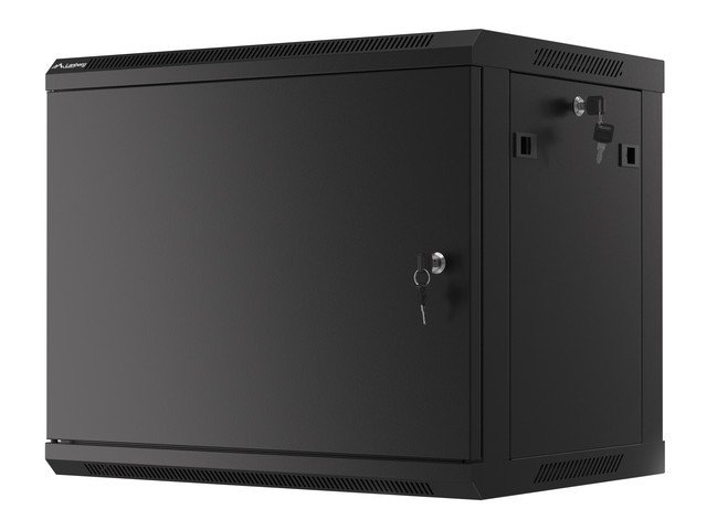 LANBERG 19" RACKOVÁ SKŘÍŇ PRO MONTÁŽ NA STĚNU 9U / 600X450 PRO VLASTNÍ MONTÁŽ S KOVOVÝMI DVEŘMI ČERNÁ - obrázek č. 2