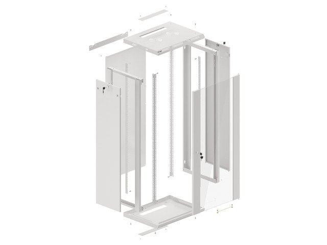 LANBERG RACKOVÁ SKŘÍŇ 19" NÁSTĚNNÁ 27U / 600X450 (FLAT PACK) ŠEDÁ V2 - obrázek č. 13