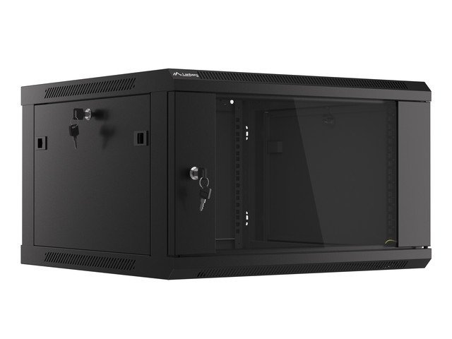 LANBERG 19" RACKOVÁ SKŘÍŇ PRO MONTÁŽ NA STĚNU 6U / 600X600 (FLAT PACK) ČERNÁ V2 - obrázek produktu