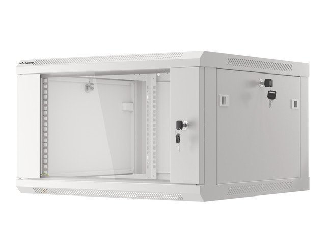 LANBERG 19" RACKOVÁ SKŘÍŇ PRO MONTÁŽ NA STĚNU 6U / 600X600 (FLAT PACK) S PROSKLENÝMI DVEŘMI ŠEDÁ V2 - obrázek č. 9