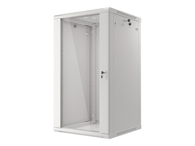 LANBERG 19" RACKOVÁ SKŘÍŇ PRO MONTÁŽ NA STĚNU 22U / 600X600 (FLAT PACK) S PROSKLENÝMI DVEŘMI ŠEDÁ V2 - obrázek č. 7