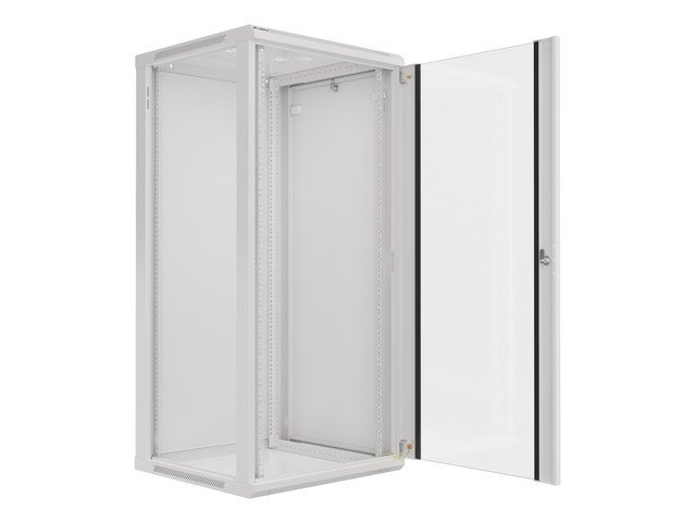 LANBERG RACKOVÁ SKŘÍŇ 19" NÁSTĚNNÁ 27U / 600X600 (FLAT PACK) S PROSKLENÝMI DVEŘMI ŠEDÁ V2 - obrázek č. 1