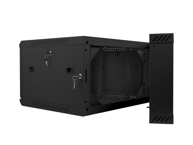 LANBERG RACKOVÁ SKŘÍŇ 19" DVOUDÍLNÁ NÁSTĚNNÁ 6U / 600X600 (FLAT PACK) ČERNÁ - obrázek č. 2