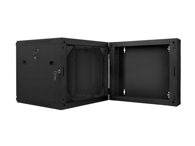 LANBERG RACKOVÁ SKŘÍŇ 19" DVOUDÍLNÁ NÁSTĚNNÁ 9U / 600X600 (FLAT PACK) ČERNÁ - obrázek č. 1
