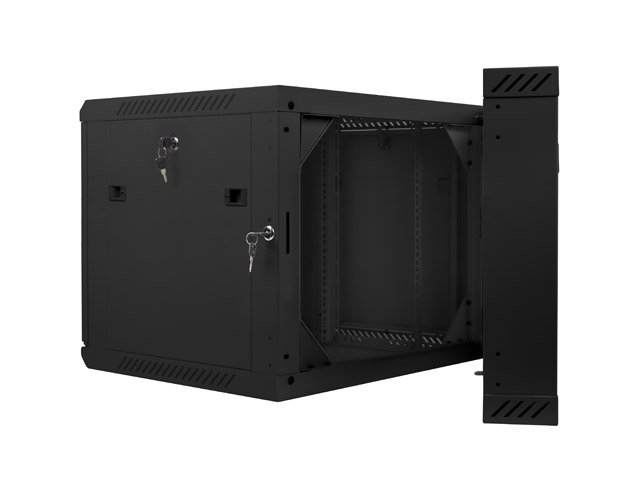 LANBERG RACKOVÁ SKŘÍŇ 19" DVOUDÍLNÁ NÁSTĚNNÁ 9U / 600X600 (FLAT PACK) ČERNÁ - obrázek č. 4