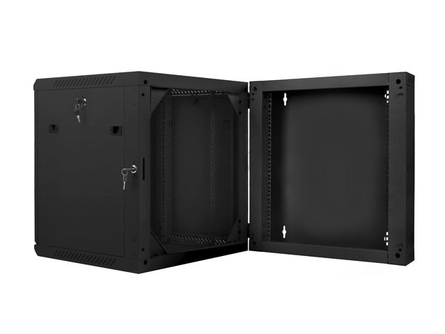 LANBERG RACKOVÁ SKŘÍŇ 19" DVOUDÍLNÁ NÁSTĚNNÁ 12U / 600X600 (FLAT PACK) ČERNÁ - obrázek č. 6