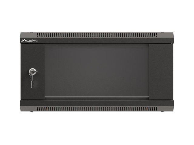 LANBERG RACKOVÁ SKŘÍŇ 19" NÁSTĚNNÁ 4U / 540X350 (FLAT PACK) S PROSKLENÝMI DVEŘMI ČERNÁ - obrázek č. 1