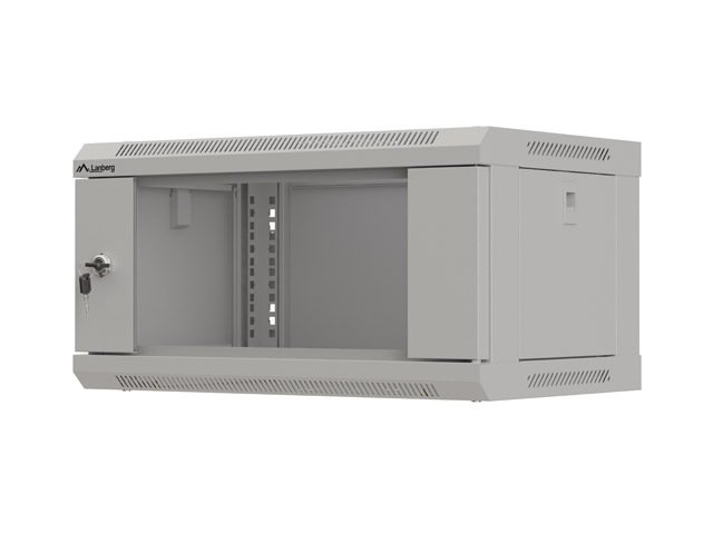 LANBERG RACKOVÁ SKŘÍŇ 19" NÁSTĚNNÁ 4U / 540X350 (FLAT PACK) S PROSKLENÝMI DVEŘMI ŠEDÁ - obrázek produktu