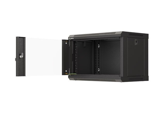 LANBERG 19" RACKOVÁ SKŘÍŇ PRO MONTÁŽ NA STĚNU 6U / 540X350 (FLAT PACK) S PROSKLENÝMI DVEŘMI ČERNÁ - obrázek č. 9