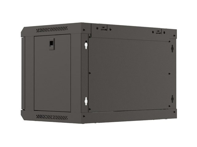 LANBERG 19" RACKOVÁ SKŘÍŇ PRO MONTÁŽ NA STĚNU 6U / 540X350 (FLAT PACK) S PROSKLENÝMI DVEŘMI ČERNÁ - obrázek produktu