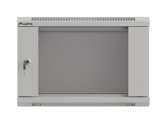 LANBERG 19" RACKOVÁ SKŘÍŇ PRO MONTÁŽ NA STĚNU 6U / 540X350 (FLAT PACK) S PROSKLENÝMI DVEŘMI ŠEDÁ - obrázek č. 1