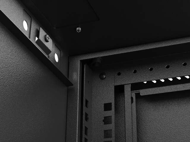 LANBERG 19" RACKOVÁ SKŘÍŇ PRO MONTÁŽ NA STĚNU 12U / 540X350 (PLOCHÉ BALENÍ) S PROSKLENÝMI DVEŘMI ČERNÁ - obrázek č. 5