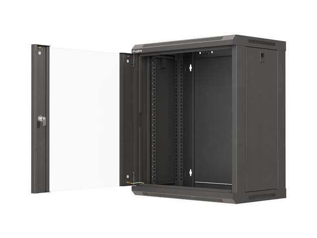 LANBERG 19" RACKOVÁ SKŘÍŇ PRO MONTÁŽ NA STĚNU 12U / 540X350 (PLOCHÉ BALENÍ) S PROSKLENÝMI DVEŘMI ČERNÁ - obrázek č. 9